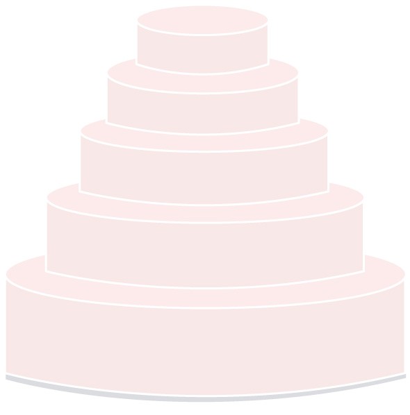 Selbsttragende Hochzeitstorte - fünfstöckig